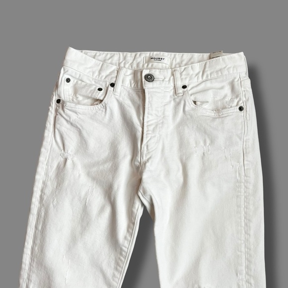 Moussy Velma White Jeans Skinny Distressed Mid rise 5 pocket Made in Japan 6/28 - Picture 5 of 13